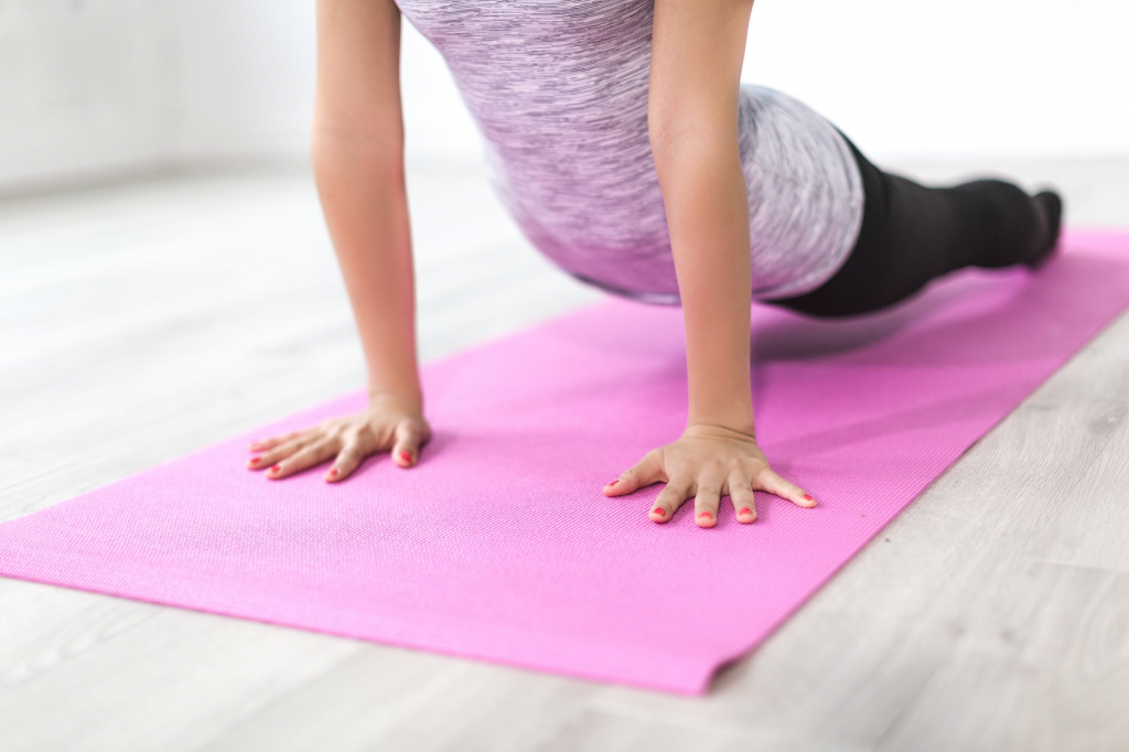 a woman doing Pilates 